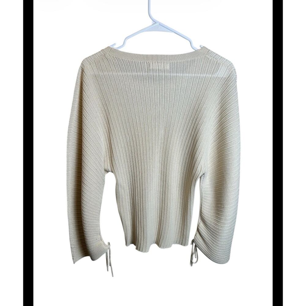 Mango Ribbed Knit Long Sleeve Sweater Beige Size XL - Picture 4 of 4